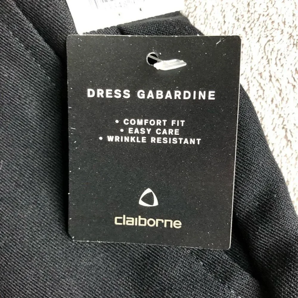 Claiborne Boys Gabardine Pleated Black Dress Pants